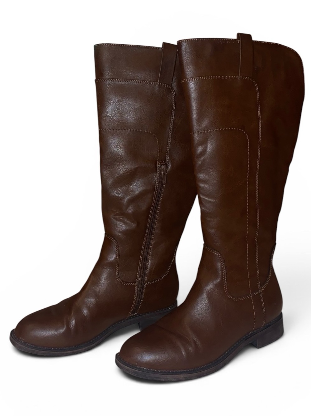 FRYE and CO Giovanna Knee-High Tall Boots Equestrian Style Med Brown SZ 7-1/2 - Picture 4 of 8